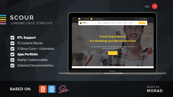 Scour - Construction HTML Landing Page