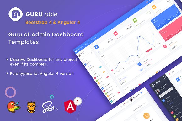 Guru Able BS 4 & Angular 4 Dashboard